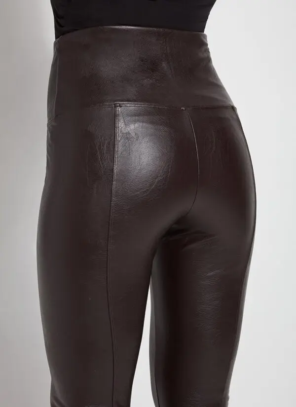 Lyssé Texture Vegan Leather Leggings - Double Espresso - Image 3