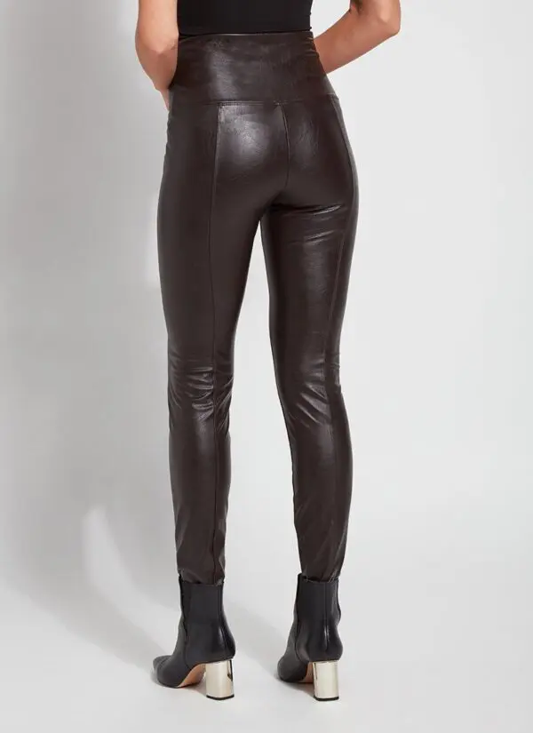 Lyssé Texture Vegan Leather Leggings - Double Espresso - Image 2