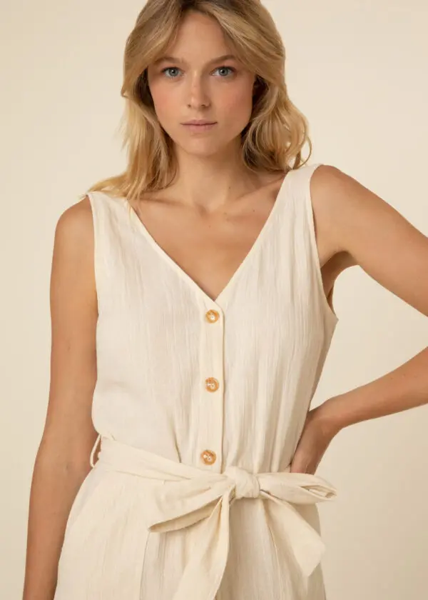 Frnch Laurena Jumpsuit - Creme - Image 2