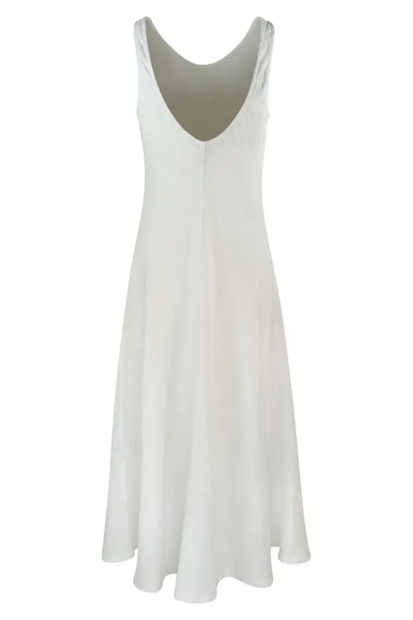 Haris Cotton A-Line Midi Dress - White - Image 2
