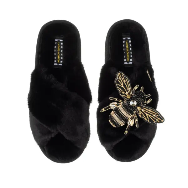 Laines London Classic Slipper With Honeybee Brooch