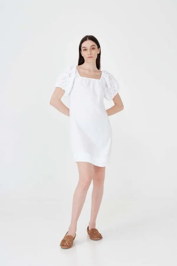 haris-cotton-puff-sleeve-dress-white-stick-and-ribbon-nottingham