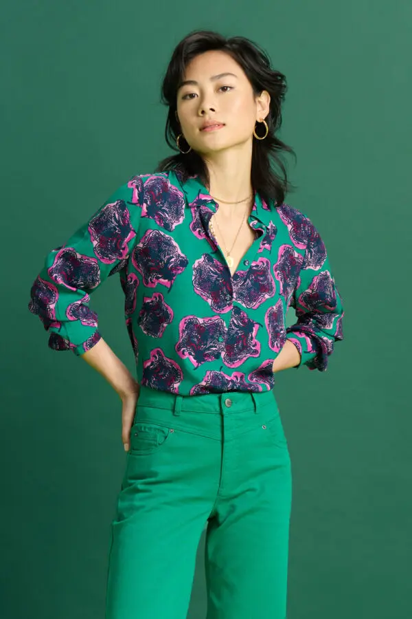 POM Amsterdam SP7405 Blouse - Mila Flower Pop Pink - Image 3