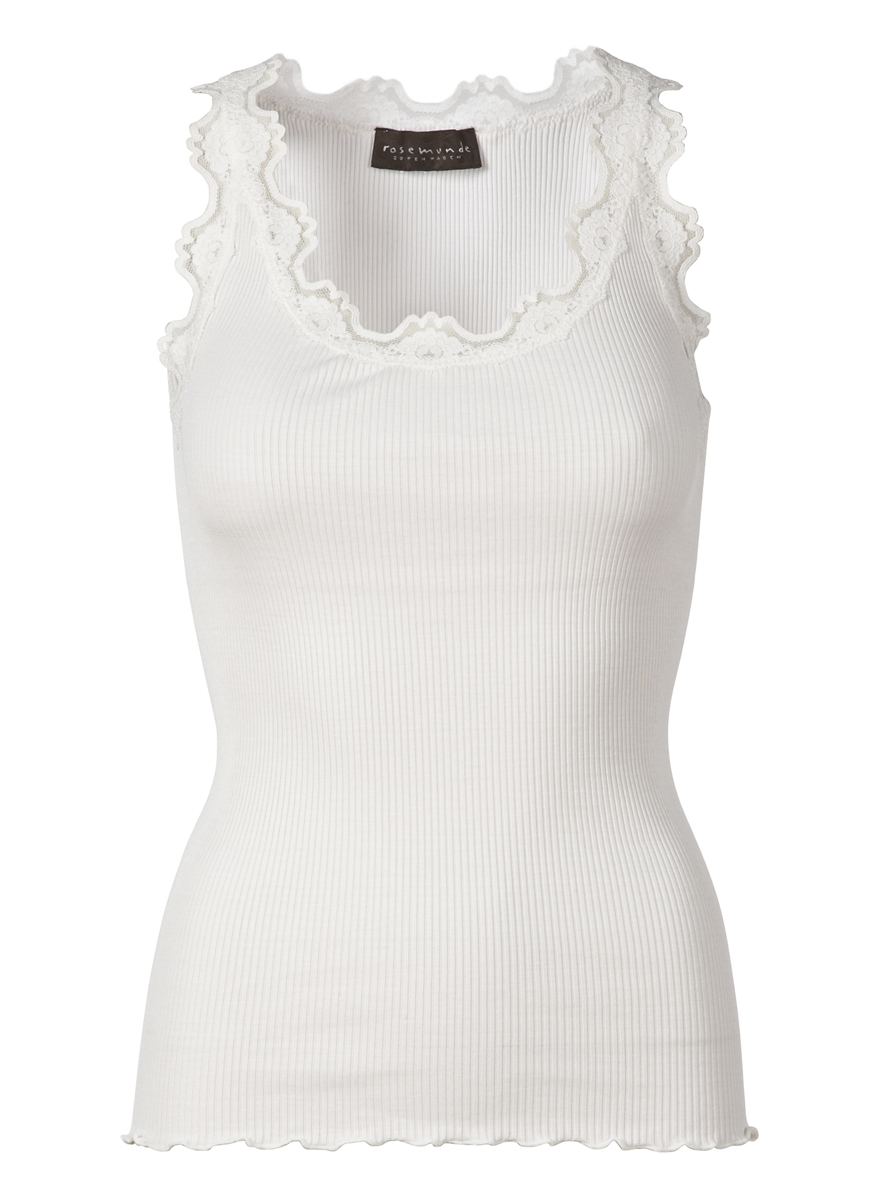 Rosemunde Silk Cotton Lace Top - New White - Stick and Ribbon