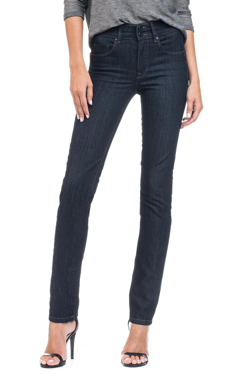 Salsa Push In Secret Slim Jeans Dark Rinse Stick and Ribbon