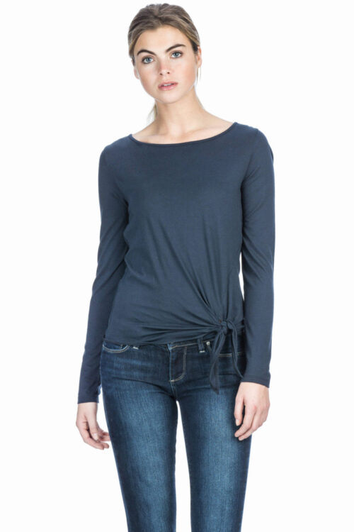 Lilla P Long Sleeve Tie Front Top – Dusk