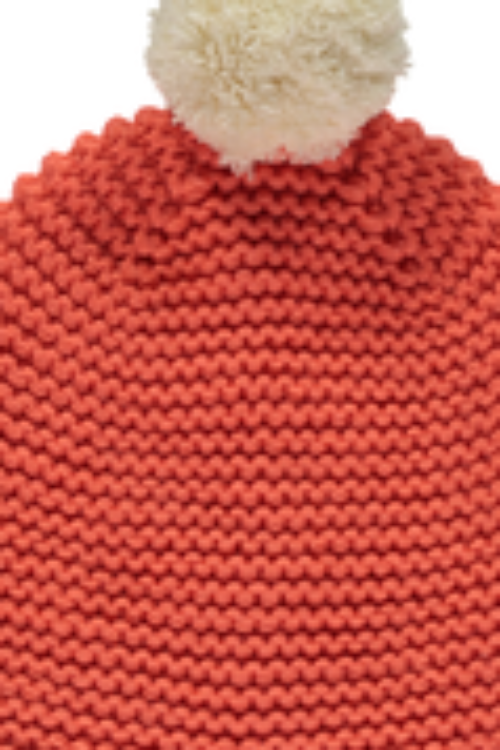 Miss Pom Pom Chunky Knit Beanie – Coral