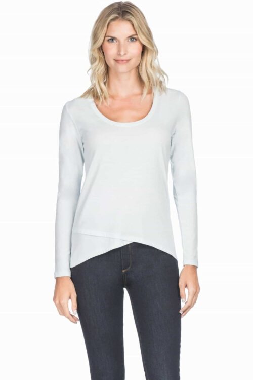 Lilla P Cross Hem Scoop Neck Top – Glass