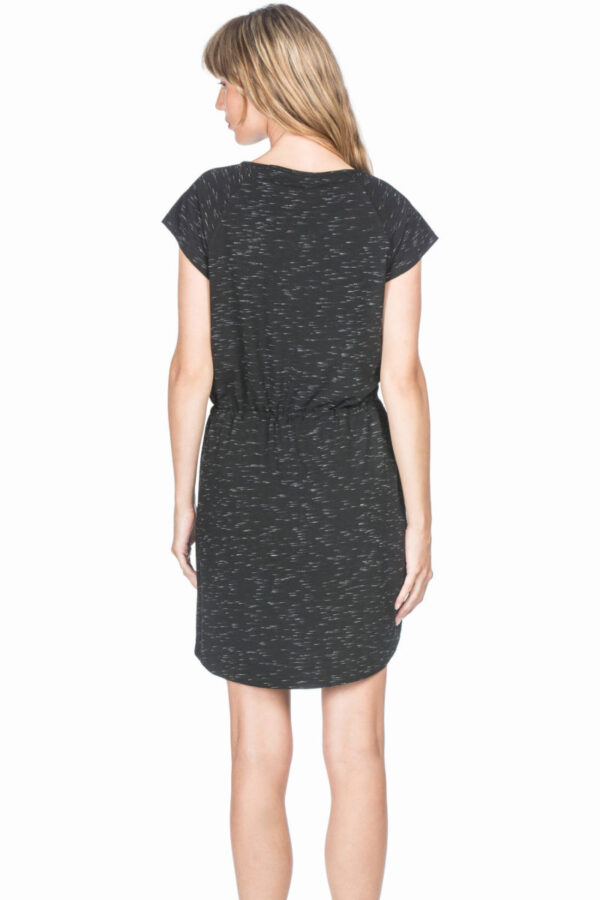Lilla P Short Sleeve V Neck Dress - Black / White - Image 3