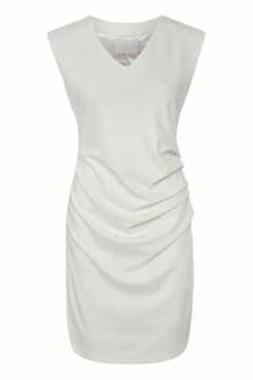 Kaffe India V Neck Dress – Chalk