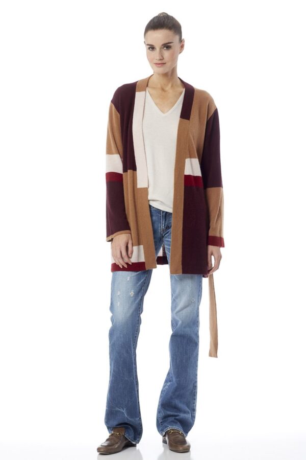 360 Cashmere Daniela Cardigan - Vicuna / Multi