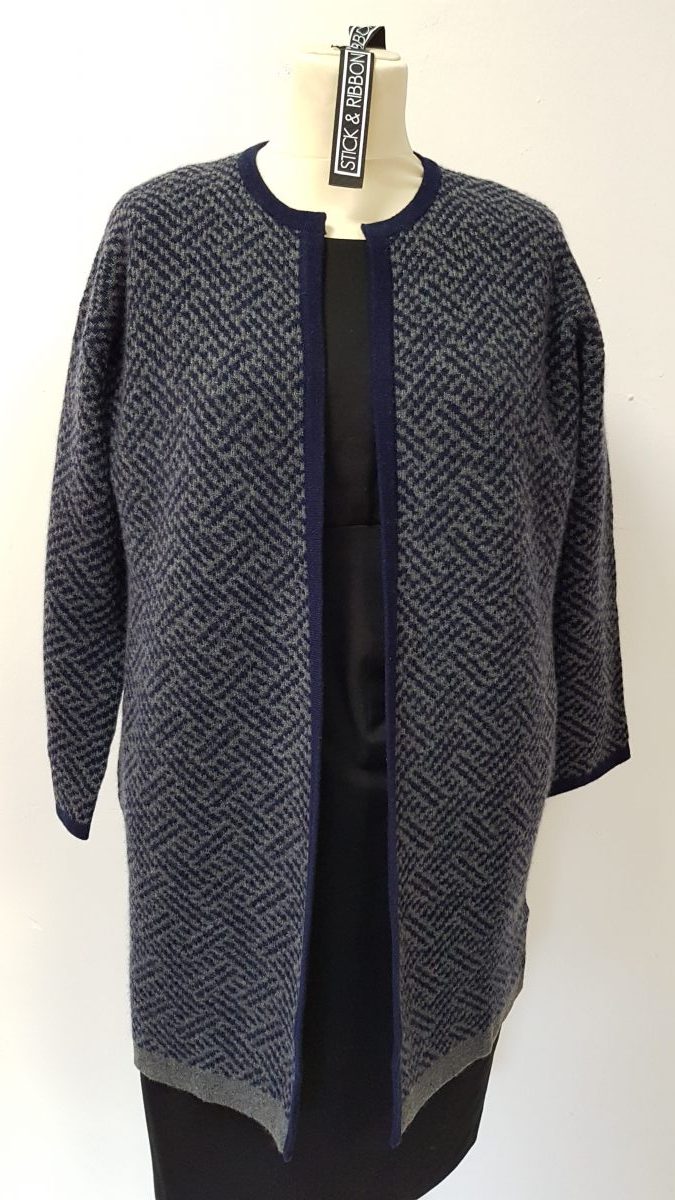 navy edge to edge cardigan