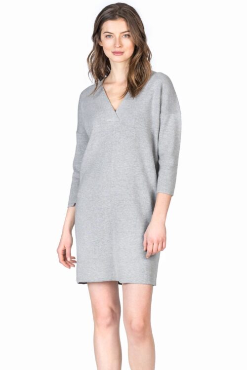 Lilla P 3/4 Sleeve Dress – Heather Grey