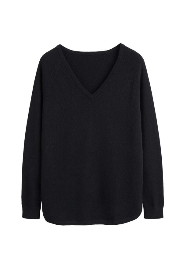 Chinti & Parker The V Neck Sweater - Black - Image 6