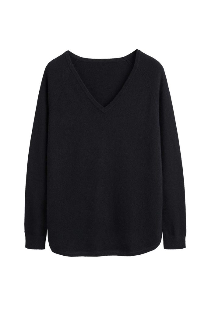 Chinti & Parker The V Neck Sweater - Black - Image 6