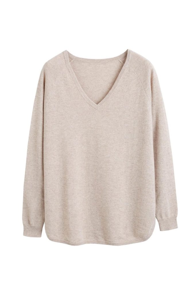 Chinti & Parker The V Neck Sweater - Oatmeal - Image 6