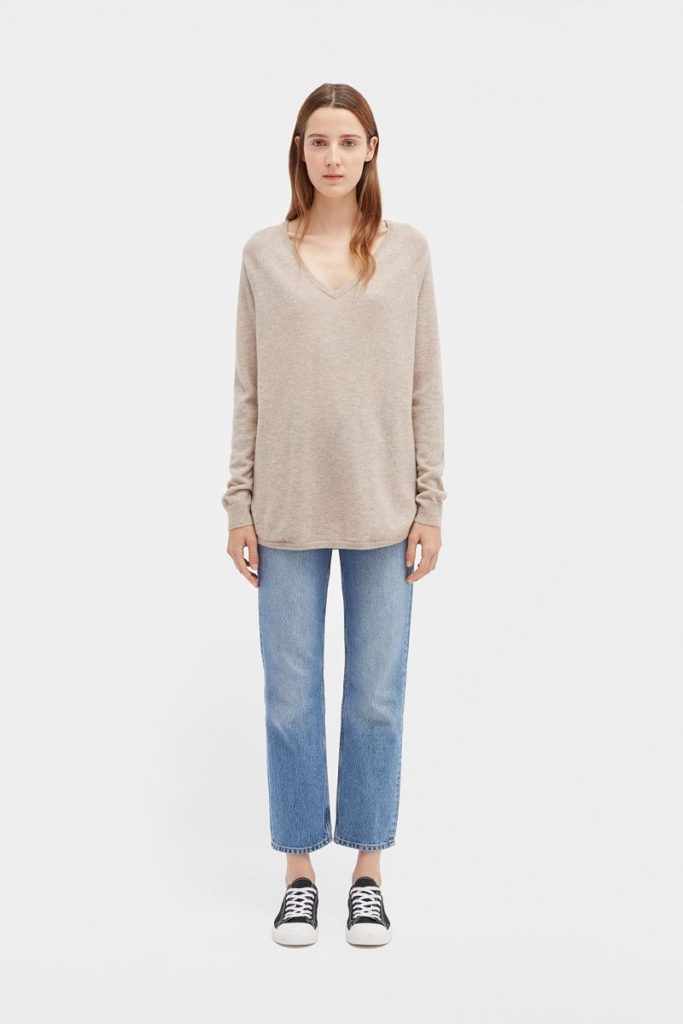 Chinti & Parker The V Neck Sweater - Oatmeal - Image 5