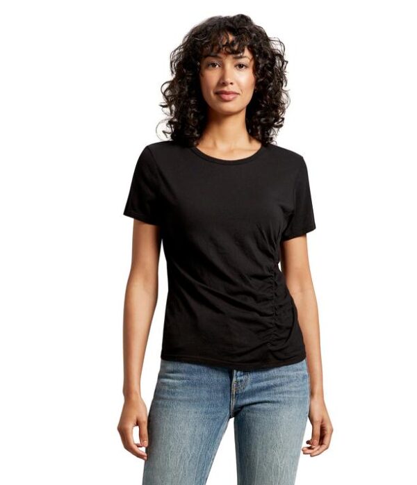 Michael Stars Jess Asymmetrical Ruched Tee - Black