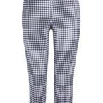 Up! Pants 66289 Cropped Trouser - Navy Gingham