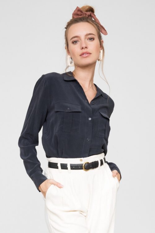 Rails Rhett Silk Shirt – Charcoal