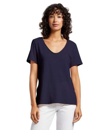 Michael Stars Kayla One Size Soft V Neck Tee - Admiral