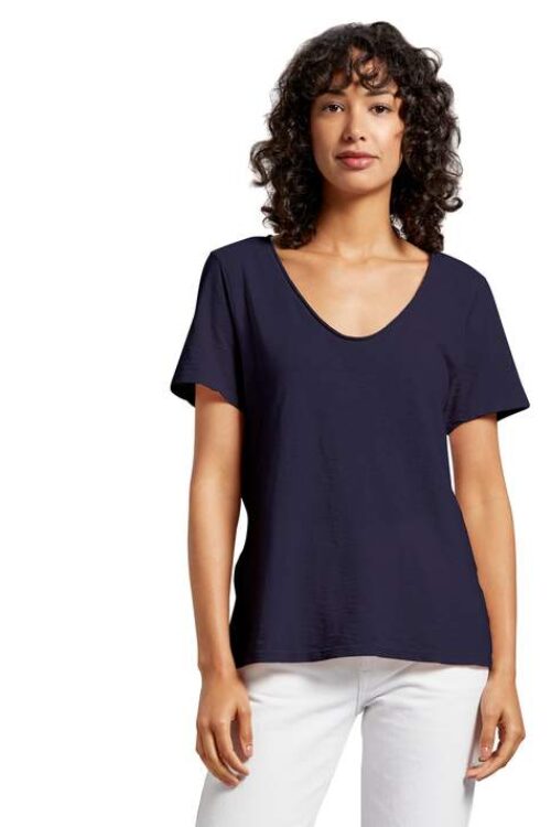 Michael Stars Kayla One Size Soft V Neck Tee – Admiral