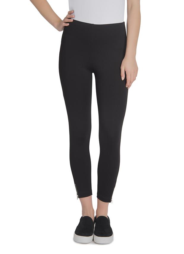 Lyssé Mini Zip Crop Leggings - Black - Stick and Ribbon