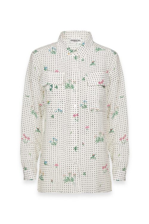 Essentiel Antwerp Trail Shirt – T2OW White with Dot Flower Print