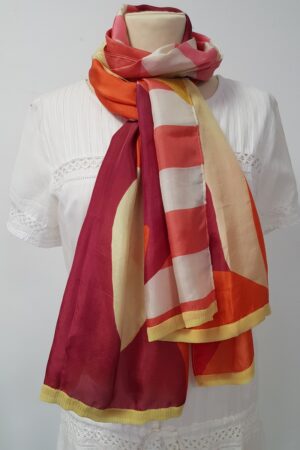 Amet & Ladoue Cilia Silk Scarf - Berry
