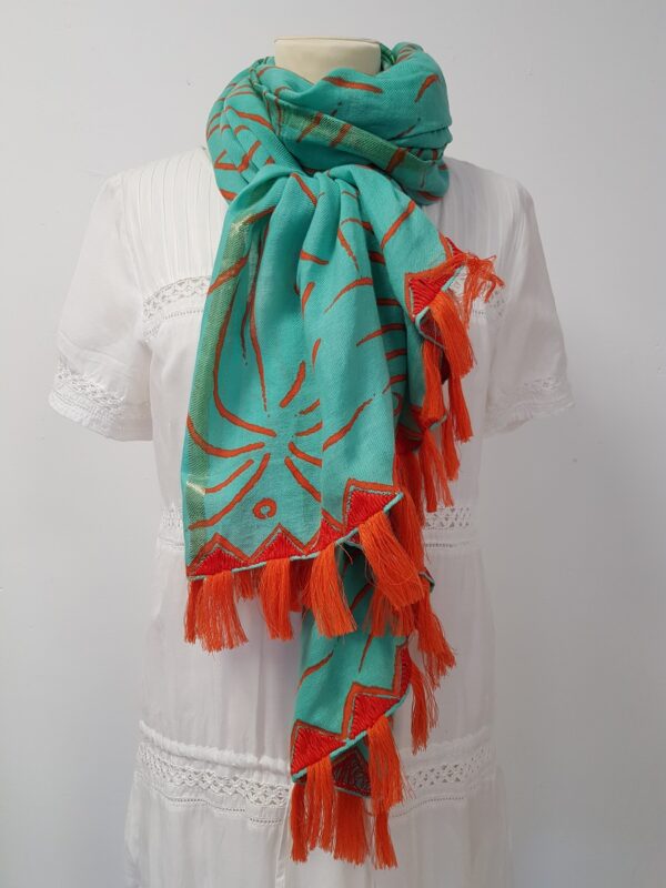 Amet & Ladoue Coral Scarf - Aqua