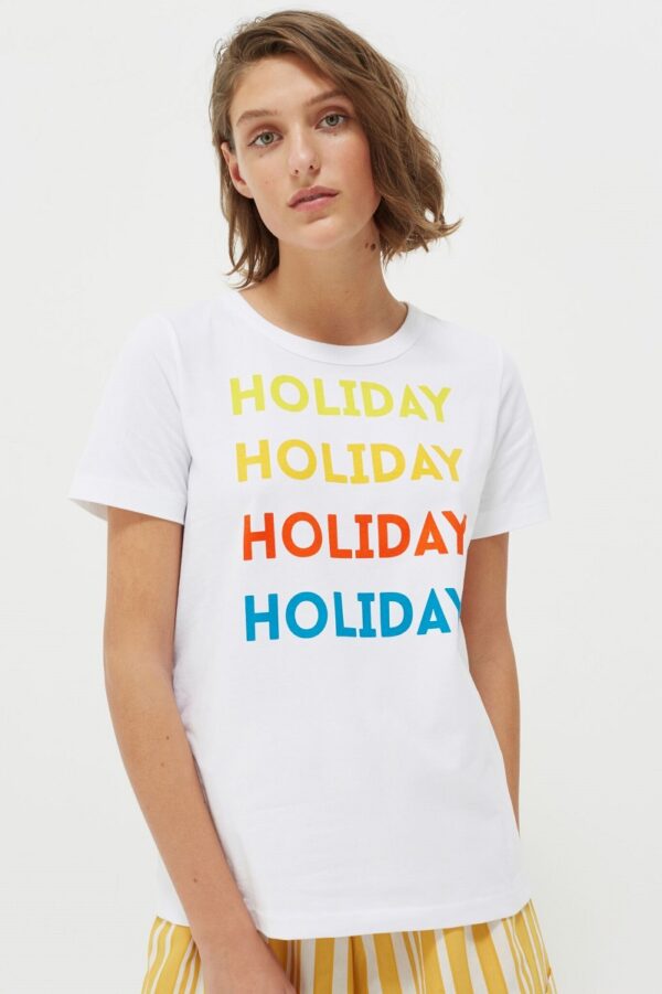 Chinti & Parker Holiday Cotton T Shirt - White - Image 5