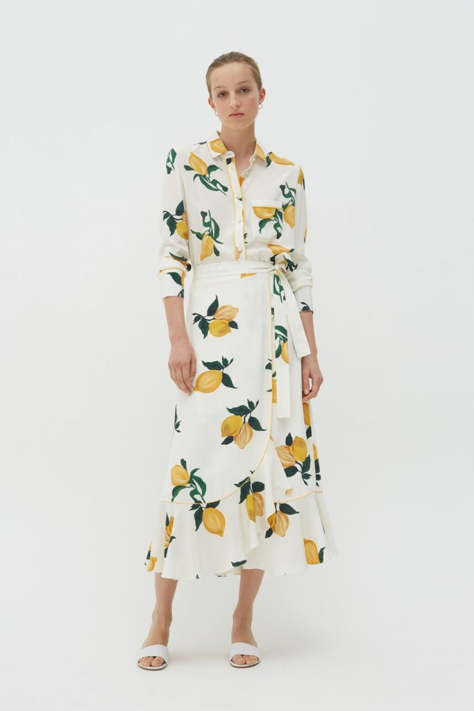 Chinti & Parker Lemon Print Silk Shirt - Ivory - Image 2