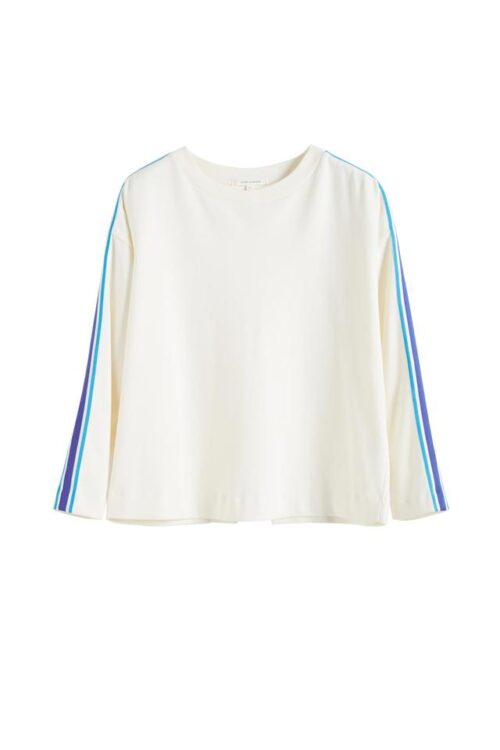 Chinti & Parker Open Back Brushed Cotton Sweatshirt – Off White
