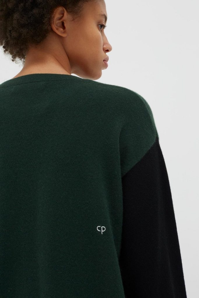 Chinti & Parker Cross Hem Sweater - Juniper / Black / Cream - Image 5