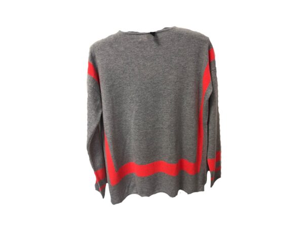 Cocoa Cashmere CC2105 Colour Block Intarsia Sweater - Grey / Mexico - Image 2