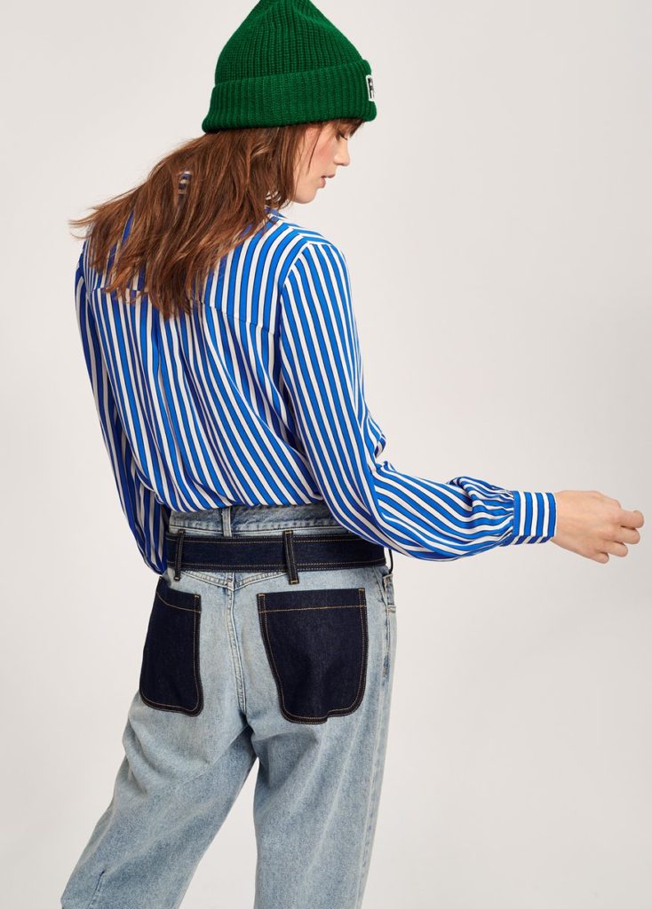 Essentiel Antwerp Tichael Striped Blue & White Shirt - T1TU - Image 6