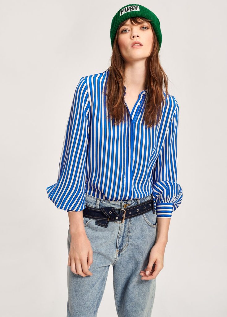 Essentiel Antwerp Tichael Striped Blue & White Shirt - T1TU - Image 3