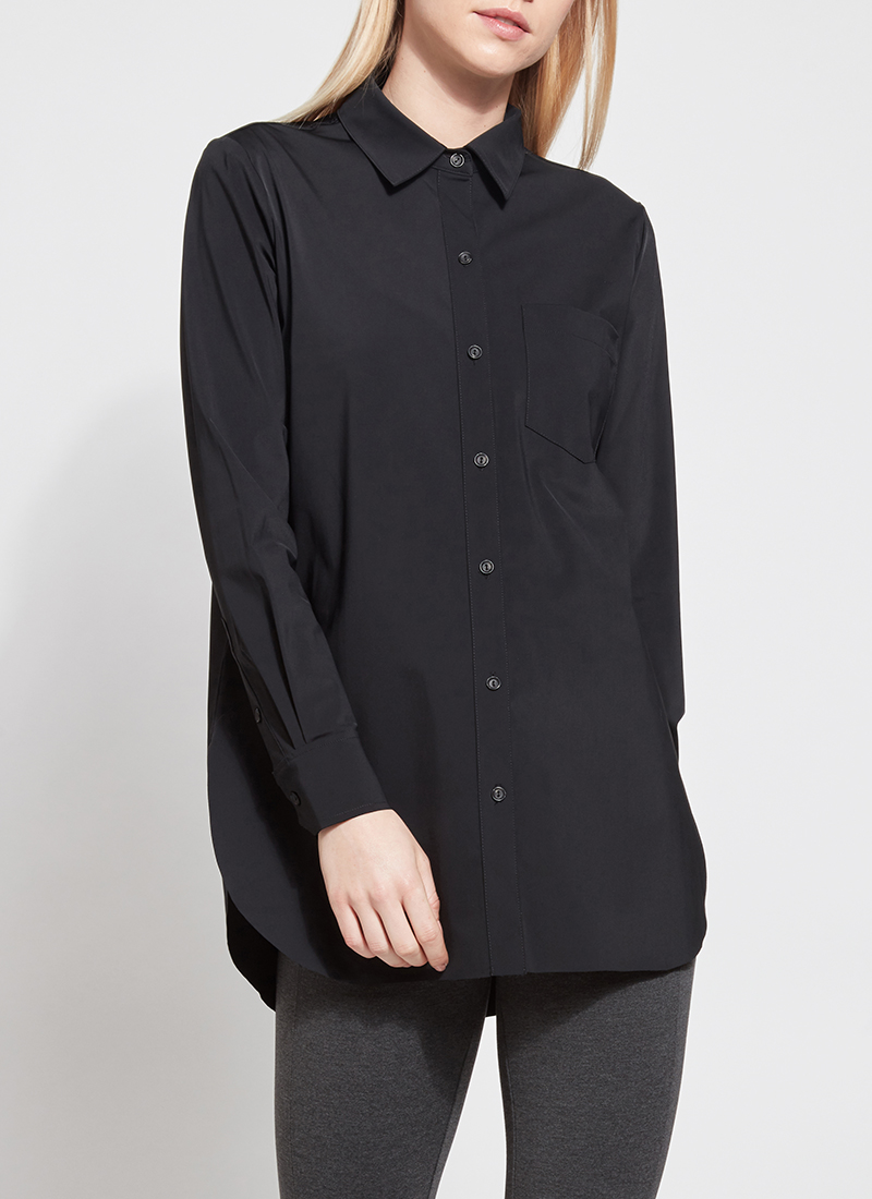 Lyssé Schiffer Button Down Shirt - Black - Stick and Ribbon