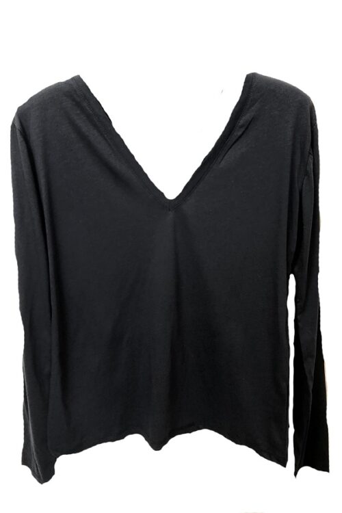 Maison Anje Tamise V Neck Top – Midnight