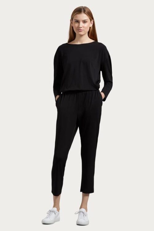 Michael Stars Portia Cambria Crepe Knit Jumpsuit – Black