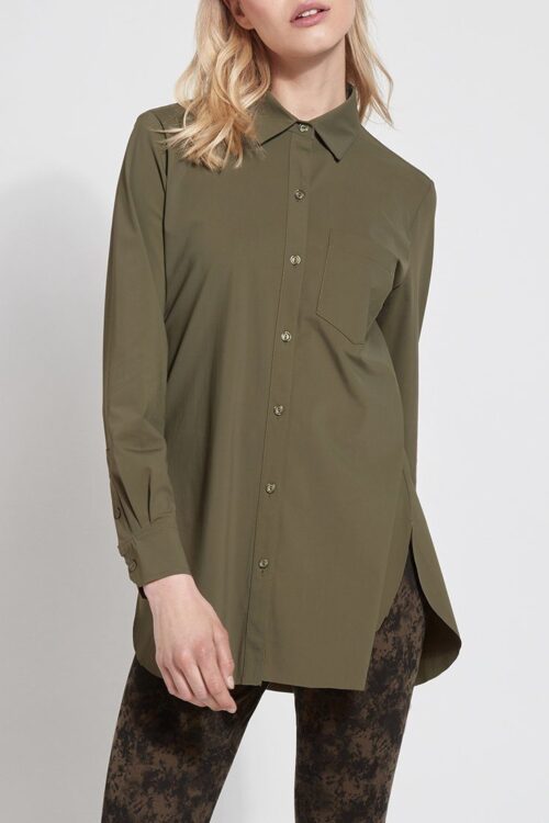Lyssé Schiffer Button Down Shirt – Olive