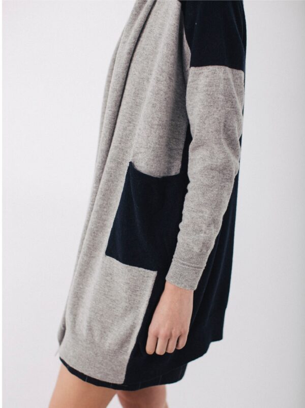 Sita Murt 592002 Open Cardigan - Navy / Grey - Image 2
