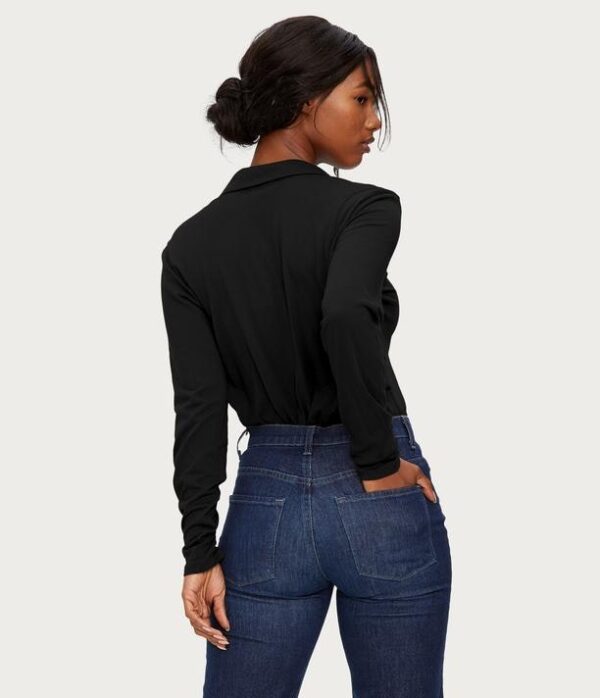 Michael Stars Harley Long Sleeve Button Down Top - Black - Image 3