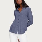 Michael Stars Harley Long Sleeve Button Down Top - Marin