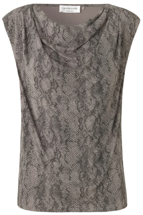 Rosemunde Short Sleeve Top – Grey Python Print