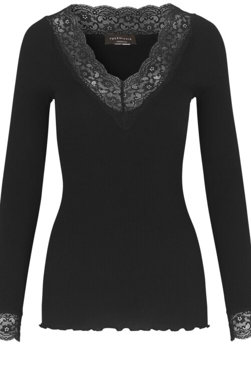 Rosemunde Organic V Neck T Shirt – Black
