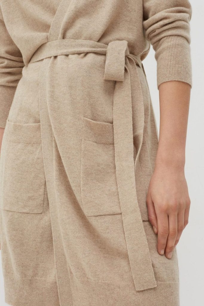 Chinti & Parker Cashmere Long Line Cardigan - Oatmeal - Image 5