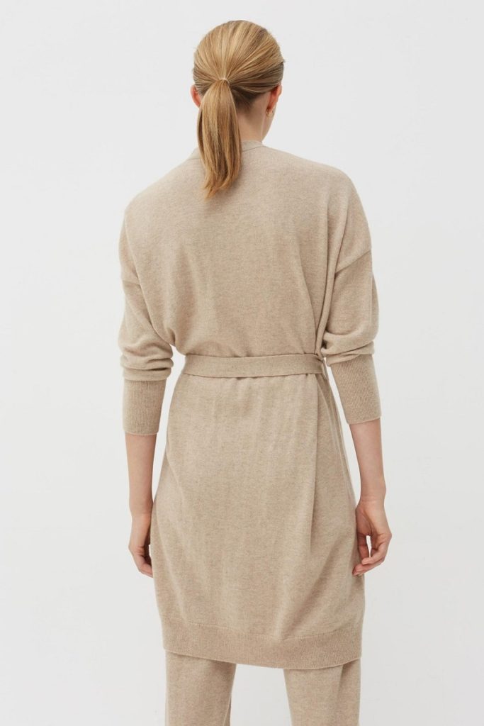 Chinti & Parker Cashmere Long Line Cardigan - Oatmeal - Image 4