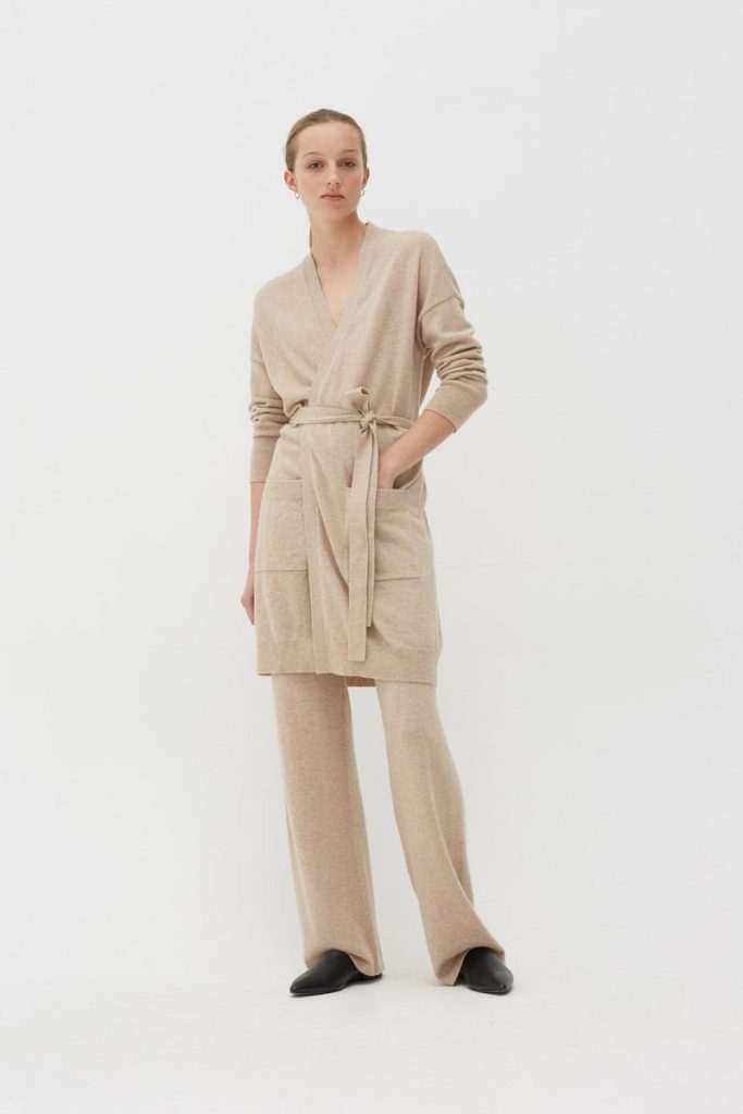 Chinti & Parker Cashmere Long Line Cardigan - Oatmeal - Image 2