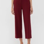 Chinti & Parker Wool Twill Cropped Trousers - Berry